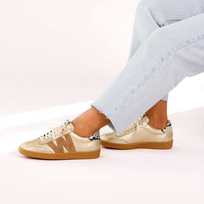 Hiszpańskie sneakersy premium - WONDERS A-2001 ZŁOTE