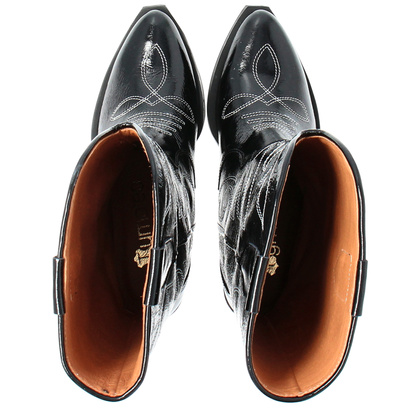 Modne lakierowane kowbojki - TYMOTEO 2167 CZARNE