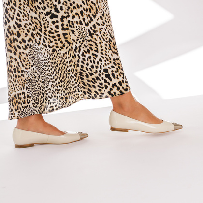 Eleganckie baleriny premium - PINKO GIANIRA 05 SD0101P043 KREMOWE