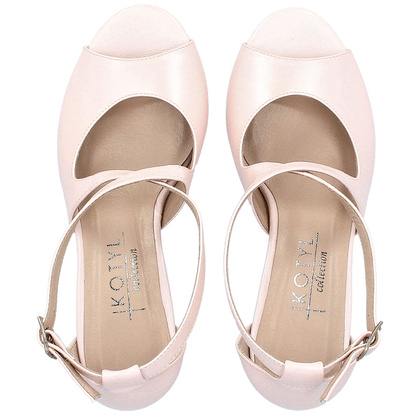 Taneczne sandałki ślub - KOTYL 4325 RÓŻOWO PERŁOWE
