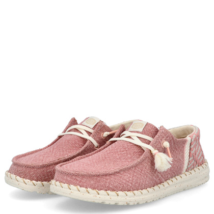 Lekkie półbuty damskie - HEY DUDE WENDY FUNK COASTAL JUTE 43182-680 RÓŻOWE