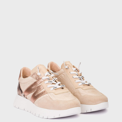 Hiszpańskie sneakersy premium - WONDERS A-24100 BEŻOWE