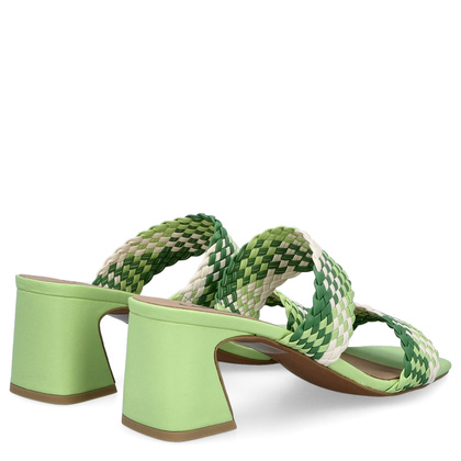 Stylowe klapki na obcasie - CAPRICE 9-27213-42 ZIELONE