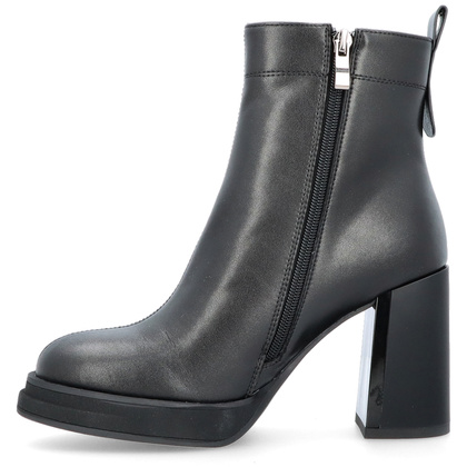 Skórzane botki na platformie - FILIPPO DBT6546/24 CZARNE