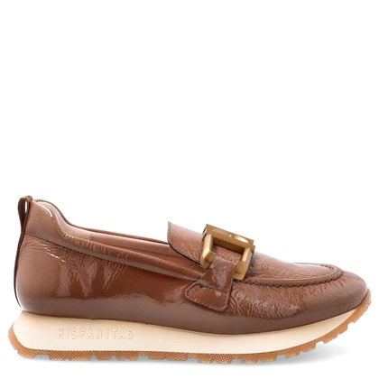 Hiszpańskie półbuty lakierowane - HISPANITAS HI254386 BRĄZOWE