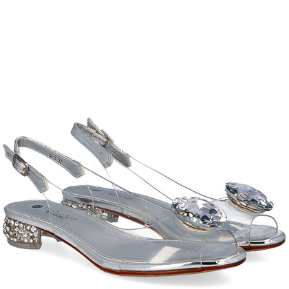 Sandały silikonowe płaskie - SCAVIOLA G-15 SREBRNE