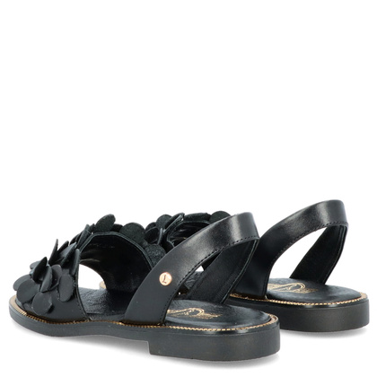 Damskie sandały ze skóry - LEMAR 40425 CZARNE