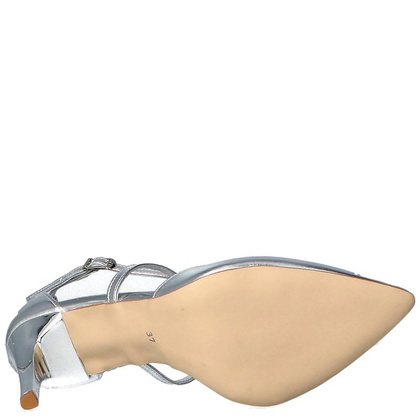 Ślubne szpilki z paseczkami - TYMOTEO PANNA SREBRNE