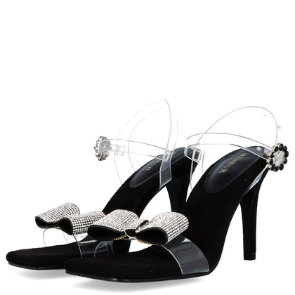 Silikonowe sandały z kokardką - MENBUR 23724 CZARNE