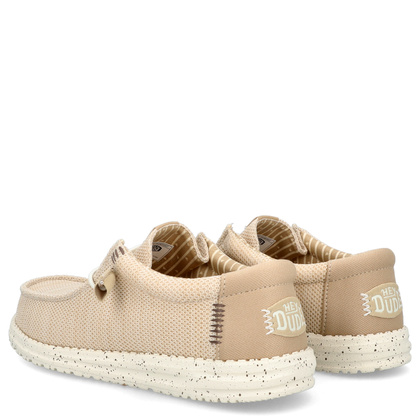 Lekkie mokasyny męskie - HEY DUDE WALLY STRETCH SOX BEŻOWE