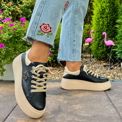Sportowe buty damskie - FILIPPO DP6058/24 BEŻOWO-CZARNE