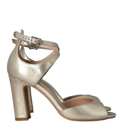 Sandałki na słupku - KOTYL 5915 ZŁOTY EF