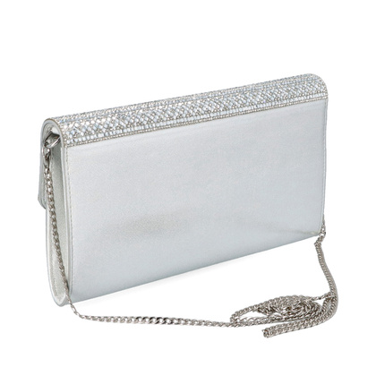 Błyszcząca kopertówka wizytowa - MENBUR 85762 SREBRNA