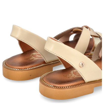 Wygodne sandały skórzane - LEMAR 40382 BEŻOWE