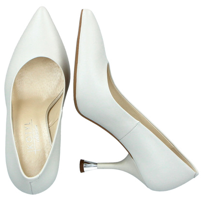 Ślubne szpilki - KOTYL 8517 ECRU PERŁA