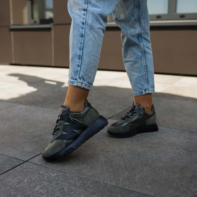 Hiszpańskie sneakersy premium - WONDERS A-2464 KHAKI