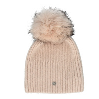 Czapka damska z pomponem - RABIONEK AN23.06PNJ BEŻOWA