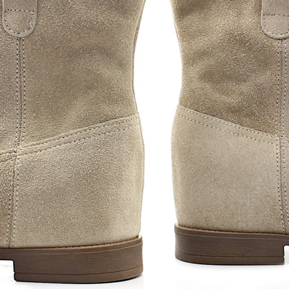 Botki płaskie, bez koturny - TYMOTEO BAKU-P BEŻOWE