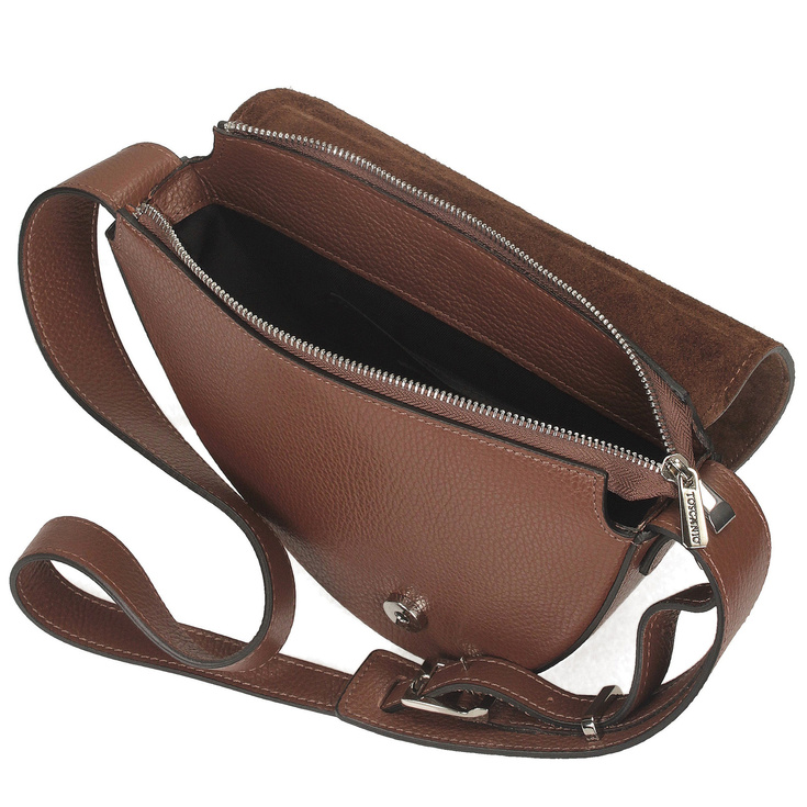 Torebka damska ze skóry - TOSCANIO G87 BRĄZOWA