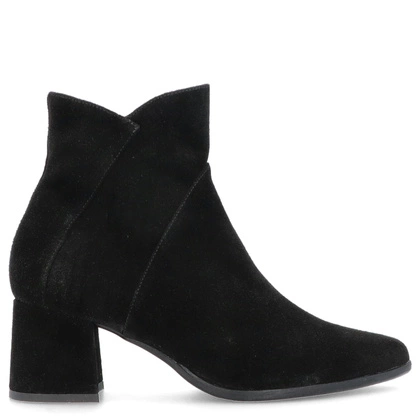 Zamszowe botki na niskim obcasie - KOTYL 4731 CZARNE