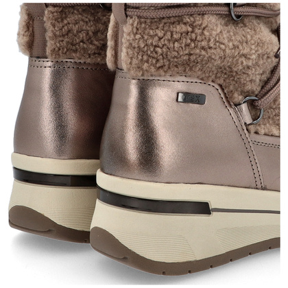 Śniegowce damskie z wiązaniem - CAPRICE 9-26222-43 ZŁOTE METALICZNE