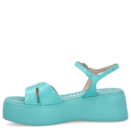 Hiszpańkie sandały na platformie - WONDERS A-3710 MORSKIE