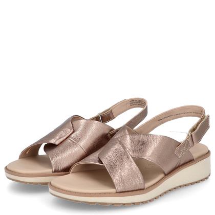 Komfortowe sandały na rzep - CAPRICE 9-28703-42 ZŁOTE