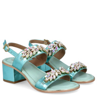 Eleganckie sandały ze skóry - BOTTEGA SMERALDA 3LN24C NIEBIESKIE