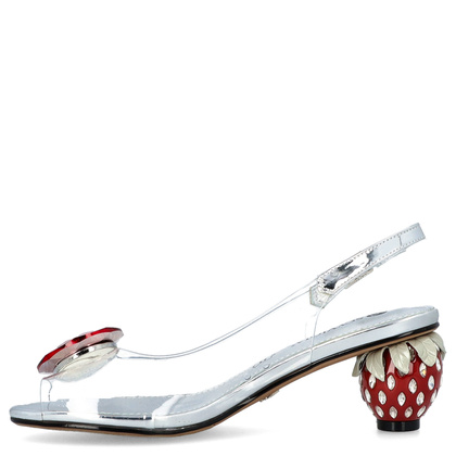 Sandały silikonowe - SCAVIOLA S-366 SREBRNO-CZERWONE
