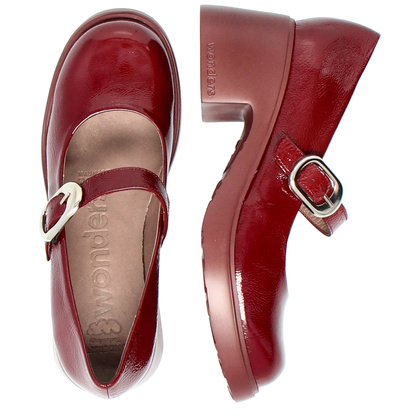 Wygodne czółenka na platformie - WONDERS E-7122 BORDOWE