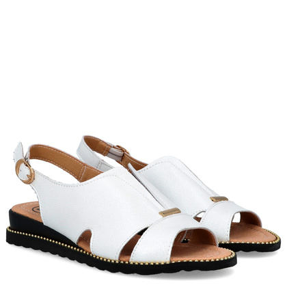 Lekkie sandały ze skóry - FILIPPO DS4470/25 BIAŁE