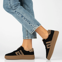 Modne sneakersy ze skóry - FILIPPO DP7114/25 CZARNE