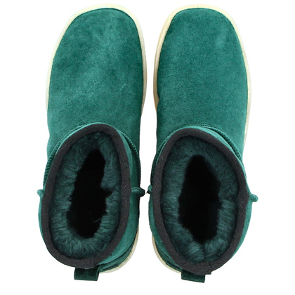 Skórzane śniegowce damskie - RAVINI 23 260 ZIELONE