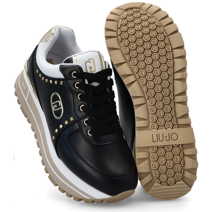 Sneakersy premium - LIU JO MAXI WONDER 87 CZARNE