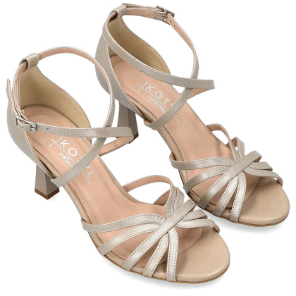 Skórzane sandałki do tańca - KOTYL 4370 PERŁOWE