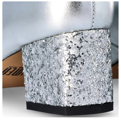 Czółenka na niskim obcasie - SIMEN 3767A SREBRNE