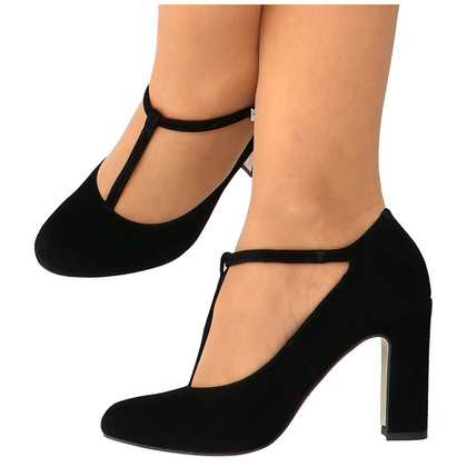 Czółenka z paskami - KOTYL 5931 CZARNE