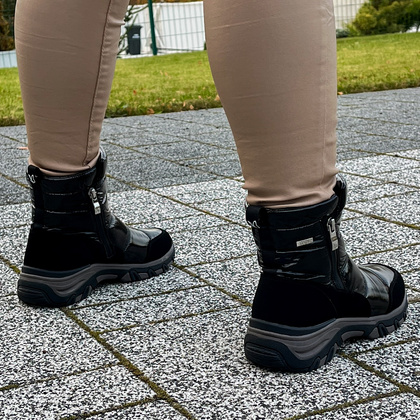 Damskie śniegowce z zamkami - CAPRICE 9-26436-43 CZARNE