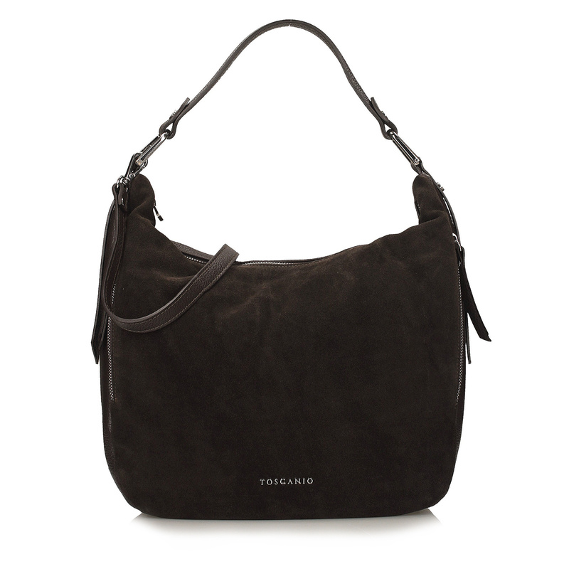 Torebka skórzana - TOSCANIO G107 CIEMNY BRĄZ