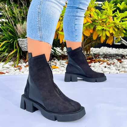 Wygodne botki ze skóry - TYMOTEO 2164/1 CZARNY