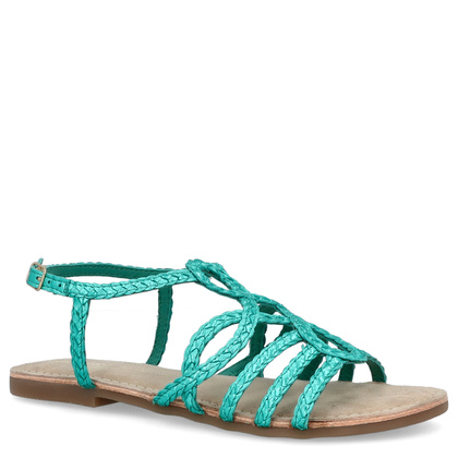 Skórzane płaskie sandałki - GIOSEPPO 71746 TURKUSOWE