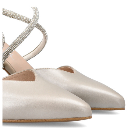 Szpilki ślubne z błyszczącymi paseczkami - KOTYL 3713 PERŁOWE