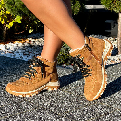 Trapery damskie z kożuszkiem - CAPRICE 9-26227-43 CAMEL