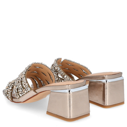 Hiszpańskie klapki na słupku - ALMA EN PENA V240707 ZŁOTE