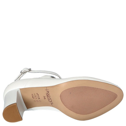 Pełne czółenka ślubne - KOTYL 7091 ECRU PERŁOWE