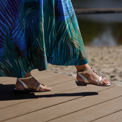 Skórzane sandałki - GIOSEPPO 74347 ZŁOTE