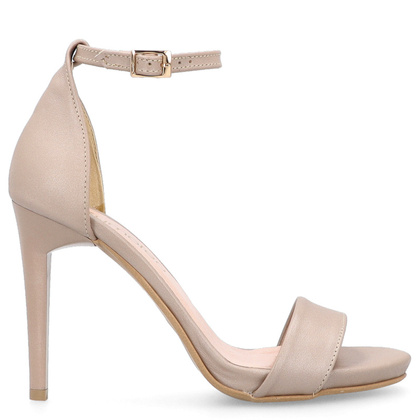 Sandały na szpilce - TYMOTEO LALI LATTE PERŁA