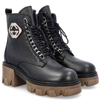 Trapery na grubym spodzie - LEMAR 60376 CZARNE