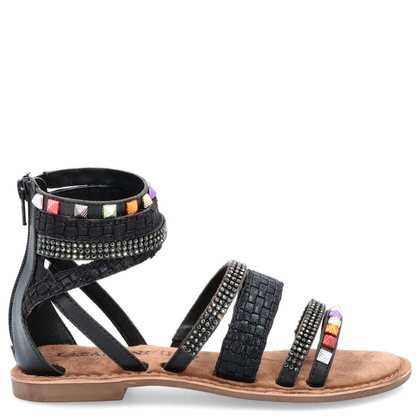 Sandały damskie gladiatorki - LAZAMANI LA75406 CZARNE