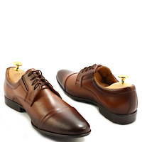 Buty męskie wizytowe - LEADER 245D-606 BRĄZOWE